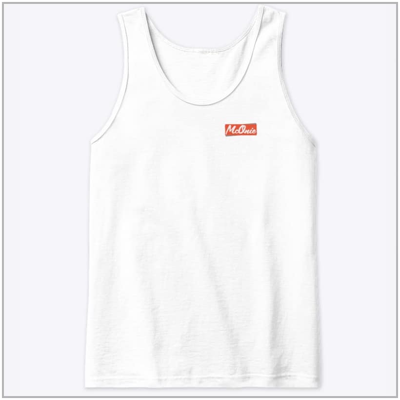 McOnie Company white vest from the front
