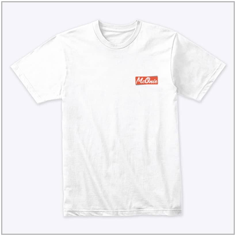 McOnie Company white t-shirt from the front